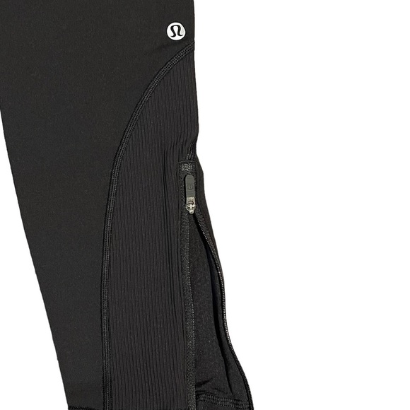 Black lululemon Tech Fleece High Rise Leggings - Picture 4 of 7